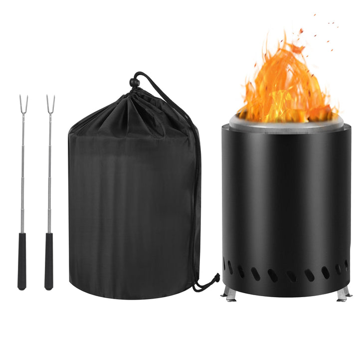 Tragbare Feuerschale 18cm Edelstahl – Rauchfreier Camping Feuerkorb mit Reisetasche &amp; Feuerfester Ma