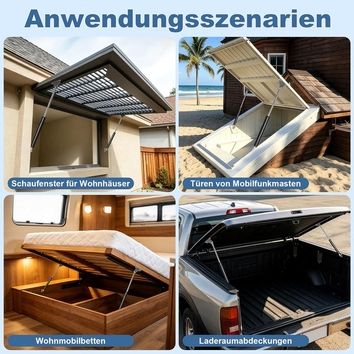 500MM 20.4KG/200N Gasdruckfeder Gasdruckdämpfer 2 Stück mit L Förmigen Gasfeder Haltern Universal Hy