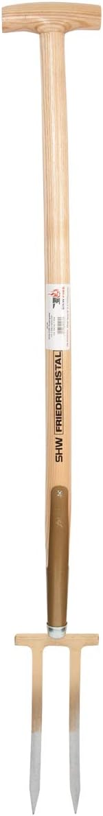 SHW-FIRE 59046 Rosengabel Bajonettzinken Stahl Handgeschmiedet Geschmiedet mit Stiel Holzstiel 85 cm
