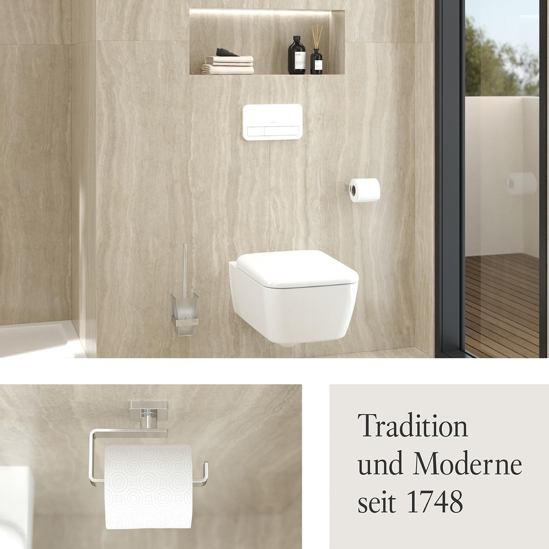 Villeroy &amp; Boch Elements Striking Toilettenpapierhalter ohne Deckel, Klopapierhalter für Wandmontage