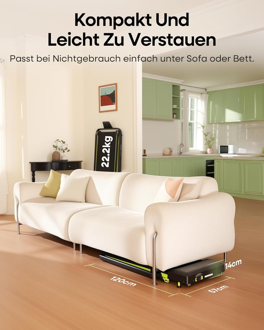 Walking Pad mit 10% Steigung 3,0 HP leises klappbares Laufband für Zuhause mit Magnet-Fernbedienung,