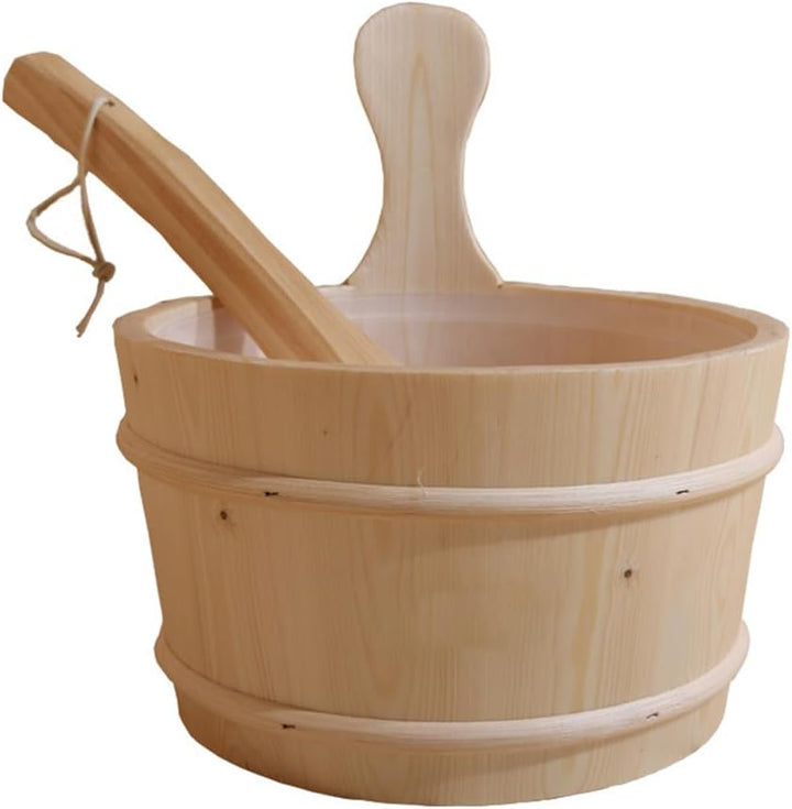 Sauna Holzeimer - Badeeimer Spa 4L Sauna Natur | Holzeimer mit Griff für Rauchsaal, Badezubehör für