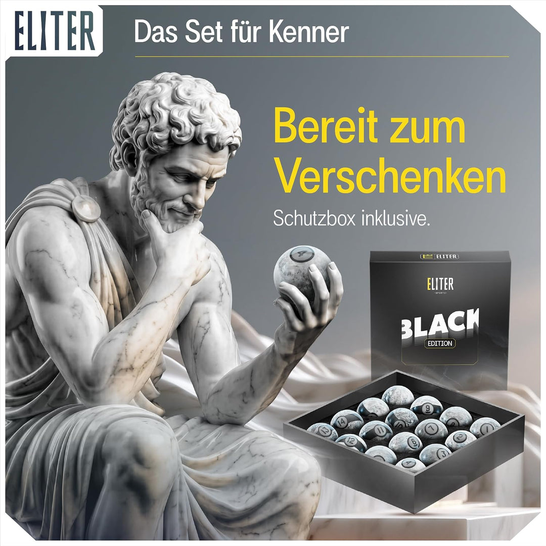 ELITER Billardkugel-Set aus Phenolharz, 16-teilig, 57,2 mm Poolbillardkugeln in Standardgrösse, glei