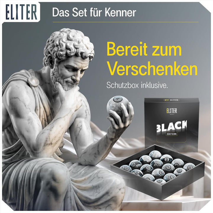 ELITER Billardkugel-Set aus Phenolharz, 16-teilig, 57,2 mm Poolbillardkugeln in Standardgrösse, glei