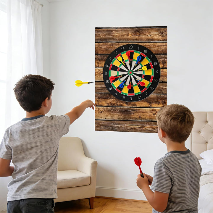 Holzmaserung Dartboard Wandschutz, Filz Dartscheibe Wandschutz Selbstklebend, Wandumrandung für Dart