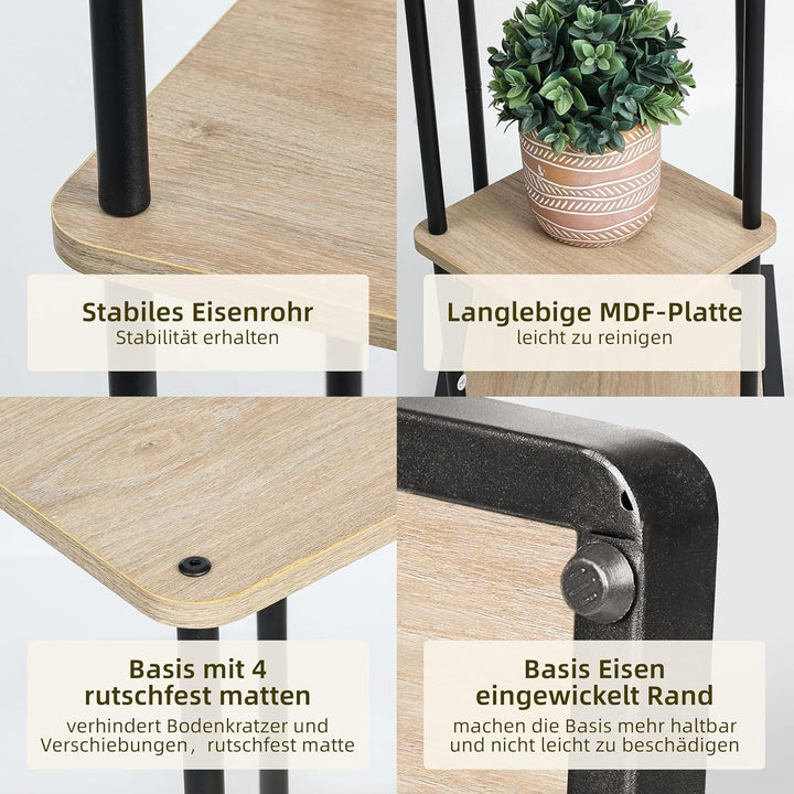 Ribelli 5 Etagen Pflanzenständer, Blumenständer 106 cm, Blumentreppe Blumenregal Pflanzentreppe aus