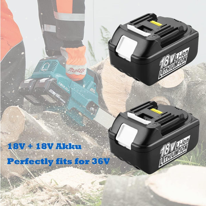 2 Stück BL1850B Akku 18V 5,0Ah für Makita Akku 18V mit Ladegerät DC18RD Dual Port Schnellladegerät 1