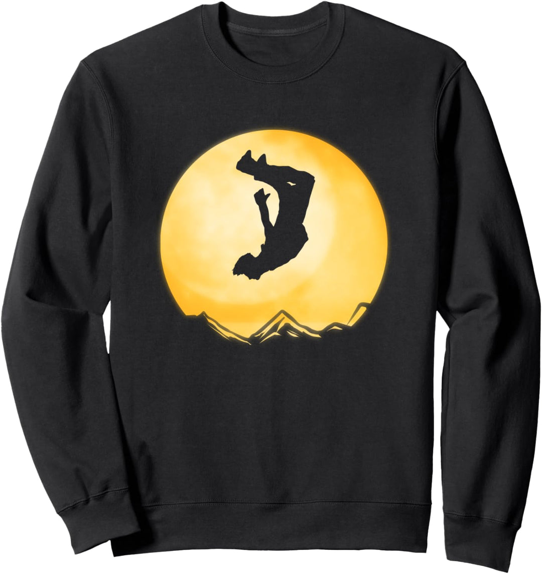 Parkour Moon Training Traceur Mond Silhouette Geschenk Sweatshirt