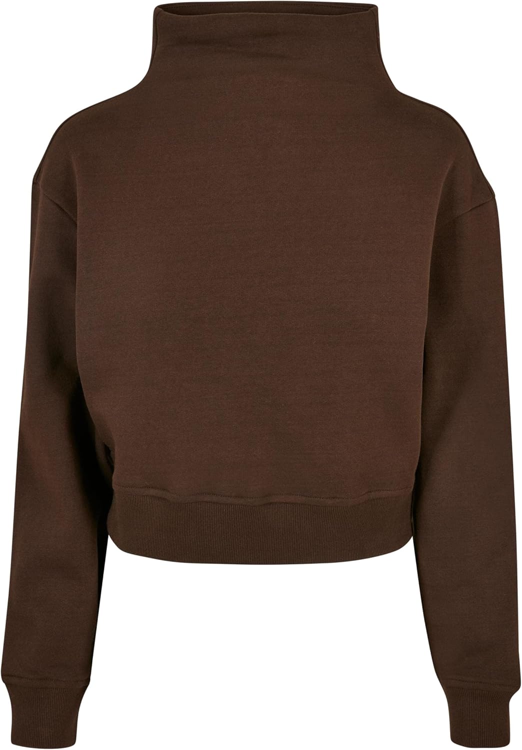 Urban Classics Damen Ladies Organic Short High Neck Crew XXL Brown, XXL Brown