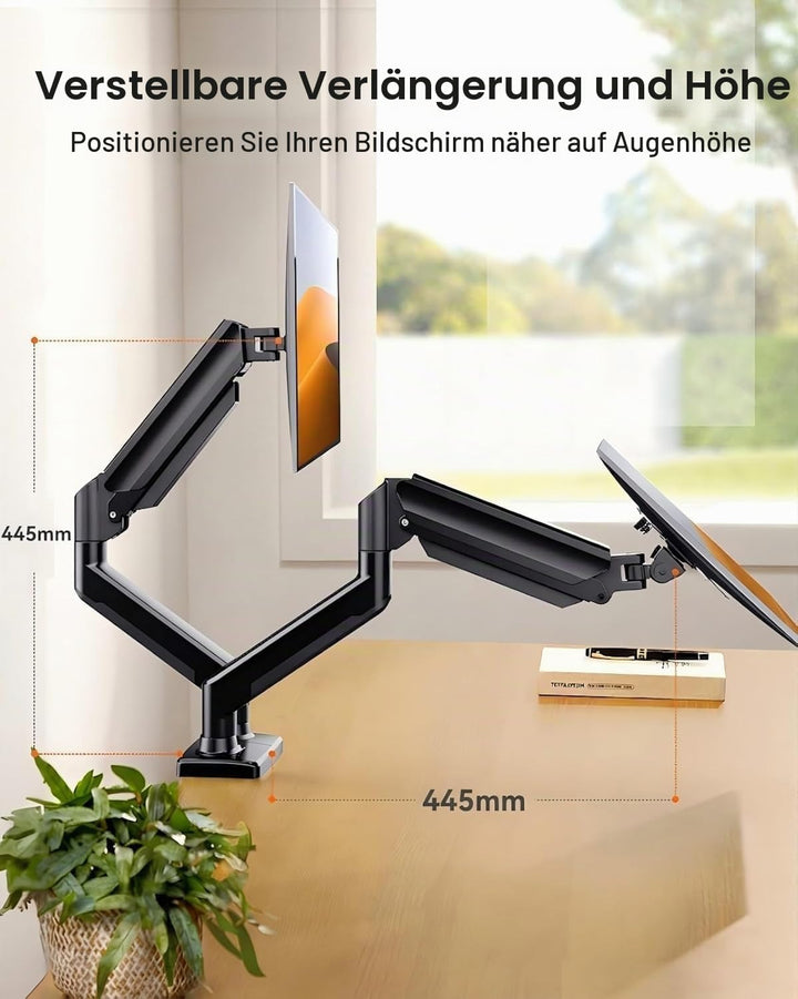 ErGear Monitor Halterung 2 Monitore für 17 bis 32 Zoll Bildschirme, Bildschirmhalterung 2 Monitore,