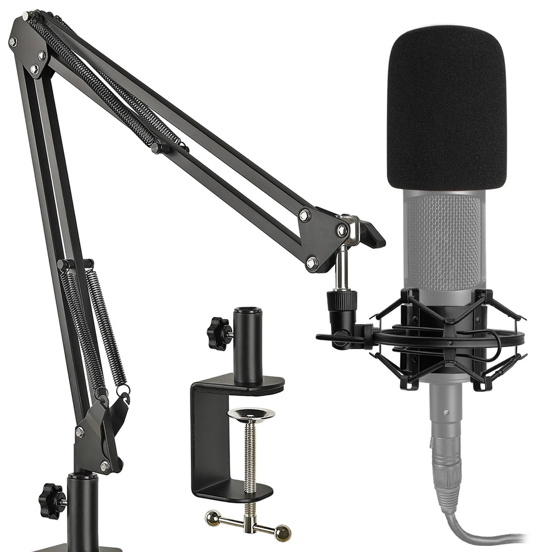 AT2020 Mikrofonständer mit Pop Filter, Schwingungsdämpfer, für AT2020 AT2020USB+ AT2035 ATR2500X AT2