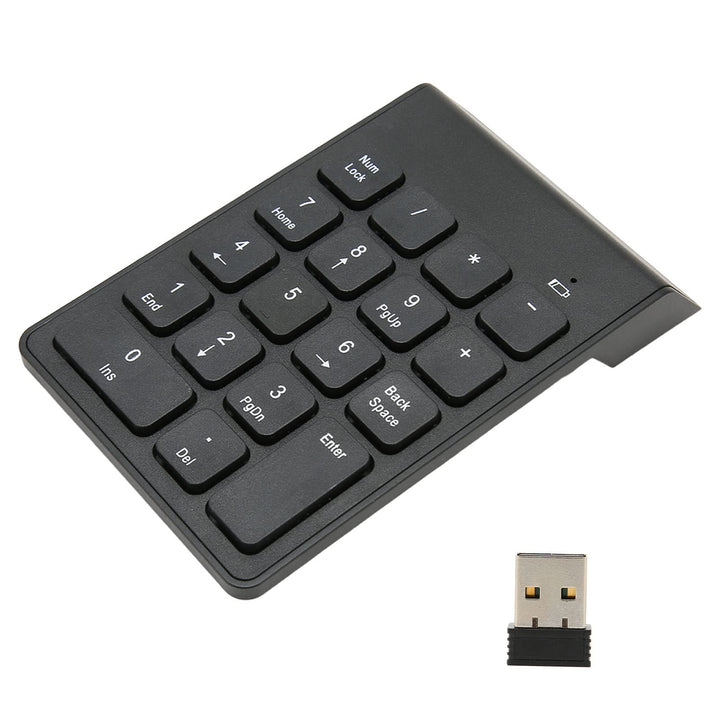 Bewinner Kabelloser 2,4 G Ziffernblock für Laptop, 18 Tasten, Externer Ziffernblock, Treiberfrei, Sc