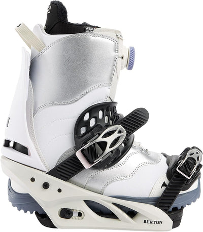 Burton Lexa X Damen Snowboard Biendings, Wei&#xDF;/Grau/Logo M (6-8)