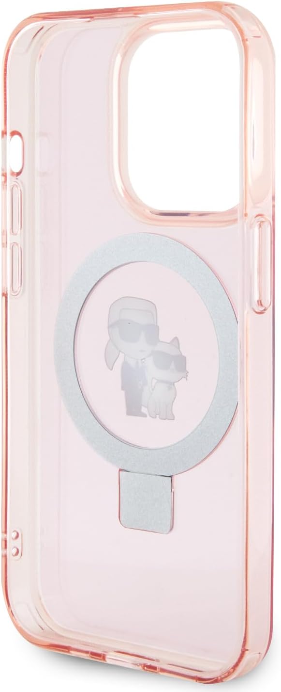 CG MOBILE Karl Lagerfeld Magfit Ringstand Hülle für iPhone 15 Pro (Pink) rose, rose