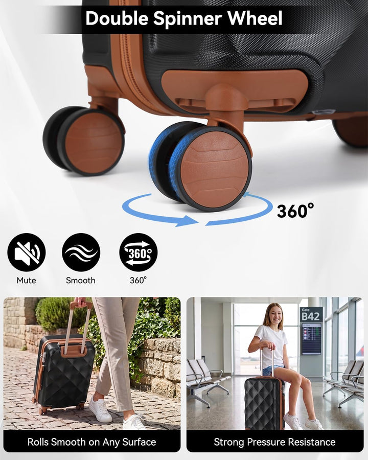 Sea choice Hardschalen Trolley Koffer Set 5tlg. Zwillingsrollen Reisekoffer Enthält 1 Reisetasche un