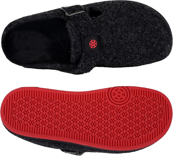 Sisttke Hausschuhe Damen Herren Filzpantoffeln Unisex Winter Geschlossen Pantoffeln mit Wechselfussb