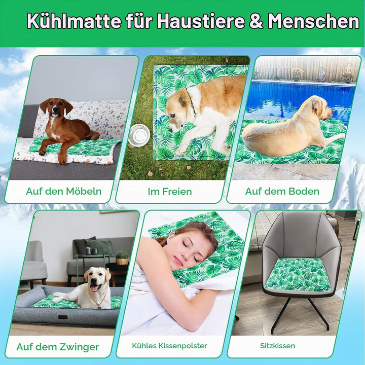 Ninonly Kühlmatte Hund 50X65cm Kühlmatte für Hunde Katze Haustier Eismatte Selbstkühlende mit Ungift