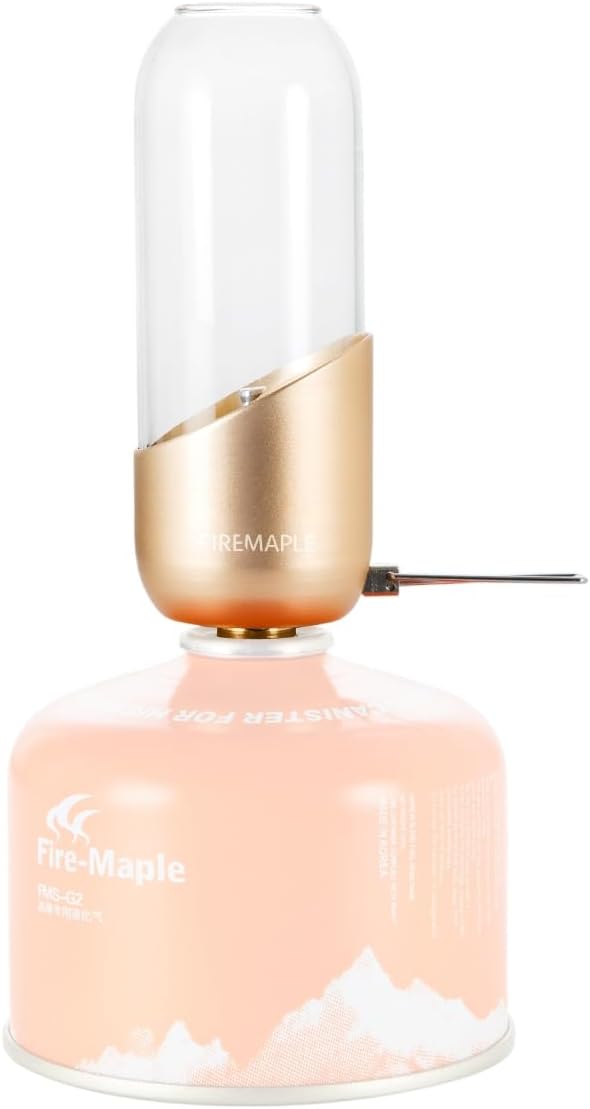 Fire-Maple Orange Camping Gaslaterne Glas Stahl Aluminium Propan oder Isobutanbrennstoff Einstellbar