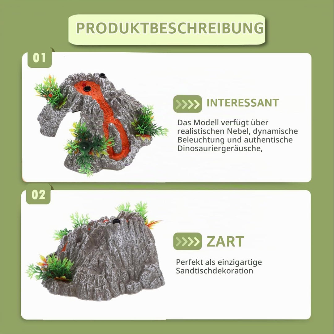 Kisangel Elektrisches Vulkan-Spielzeug Mit Realistischem Nebel Lichteffekten Und DinosauriergeräUsch