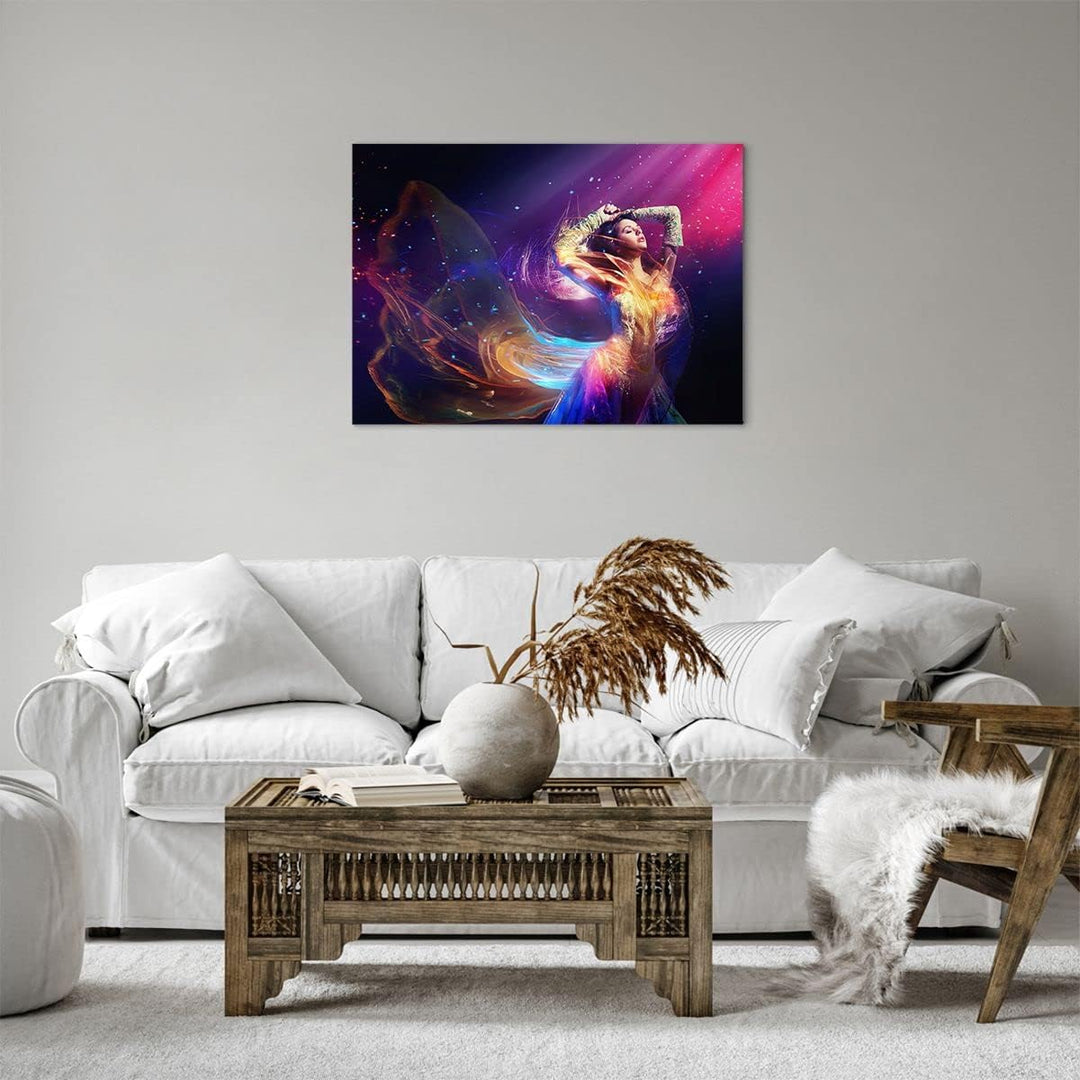 Bilder auf Leinwand Schönheit Disco Mode Make-up Leinwandbild 70x50cm Wandbilder Dekoration Wohnzimm