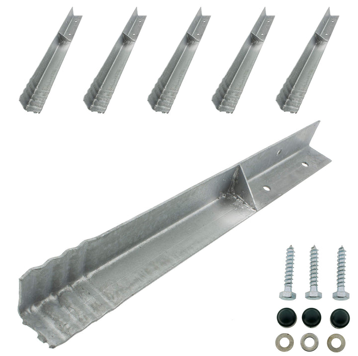 HOQ 6 x Sicherheits-Winkelanker 45x45x500mm Bodenanker Schaukelanker Spielturm Erdanker für Spieltür