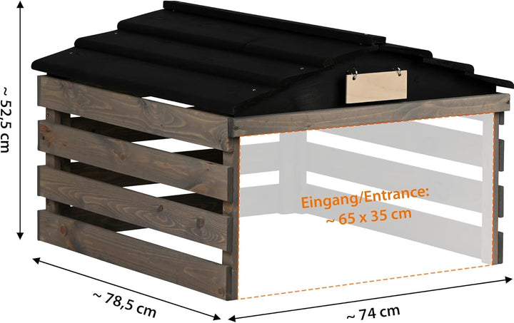 dobar® Mähroboter Garage aus Holz mit abnehmbarem Dach - Rasenroboter Unterstand mit individualisier