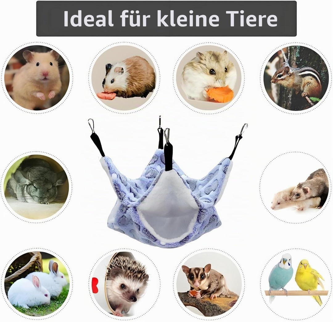 4 Stück Haustierkäfighängematte, Hängende Kleintierbetten, Rattenhängematten, Warme Nager Hängematte