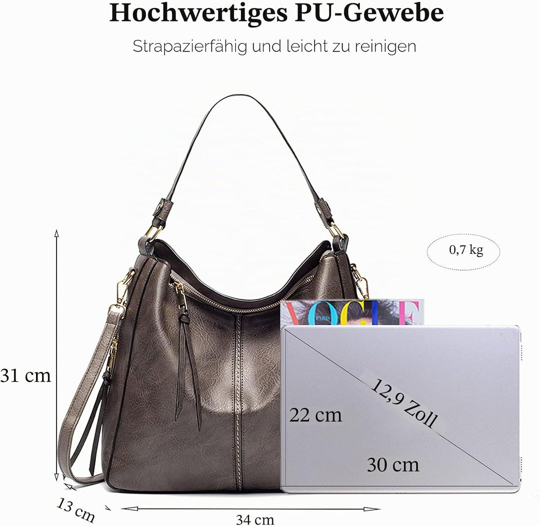 FANDARE Damen Handtasche Frauen Umhängetaschen Schultertasche PU Leder Tote Beutel Schultertasche fü
