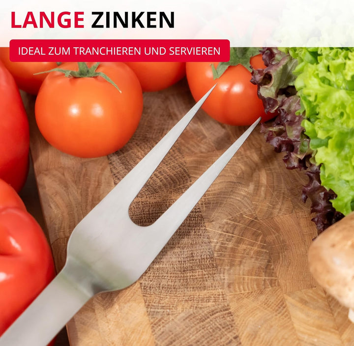 Westmark Fleischgabel Pro – Edelstahl Tranchiergabel mit langen Zinken & Aufhängehaken – Perfekt für