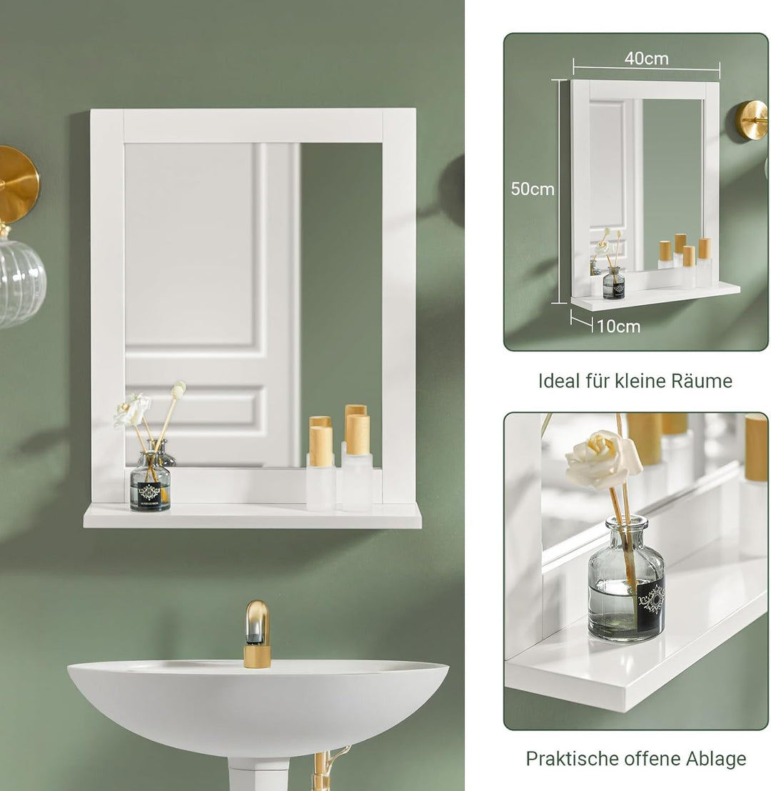 SoBuy® FRG129-W Spiegel Wandspiegel Badspiegel mit Ablage weiss BHT: