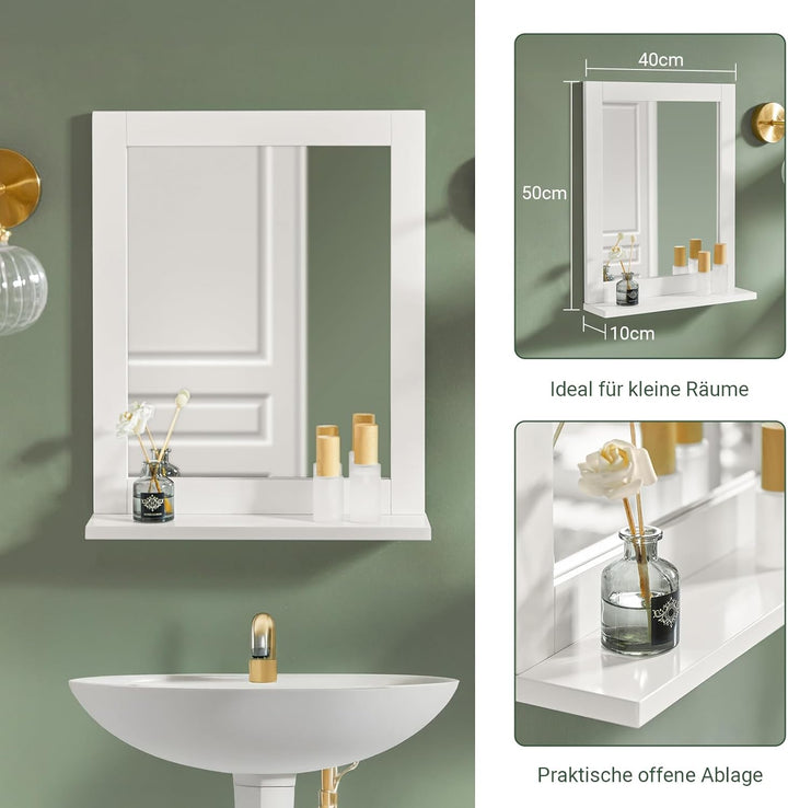 SoBuy® FRG129-W Spiegel Wandspiegel Badspiegel mit Ablage weiss BHT: