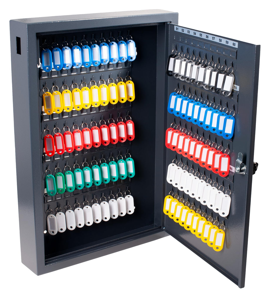 Pavo 8047222 Deluxe Schlüssel-Kasten/Schrank/Tresor, 100 Haken mit seitlichem Schlüsseleinwurf, dunk