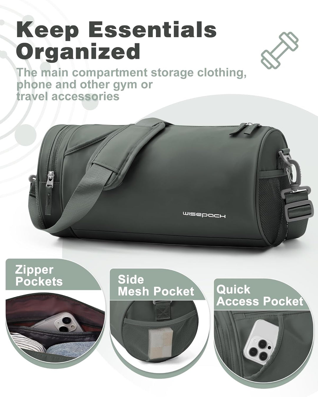 SZSYCN Sporttasche Damen Klein, Sport Duffel Bag mit nassfach & schuhfach, Leichte wasserdichte Trai