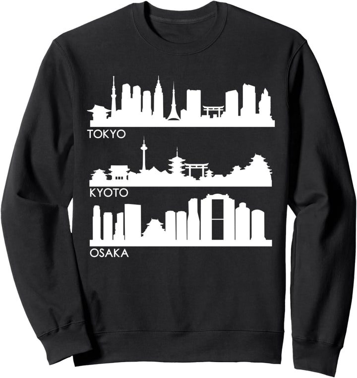TOKIO OSAKA KYOTO, JAPANISCHE STÄDTE SKYLINE Sweatshirt