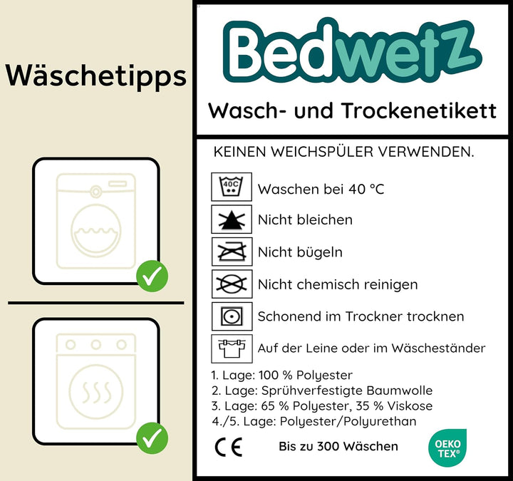 Bettunterlagen für Töpfchentraining, 100% wasserdicht, Grösse 132 x 91 cm (Plus Biesen) für Doppelbe