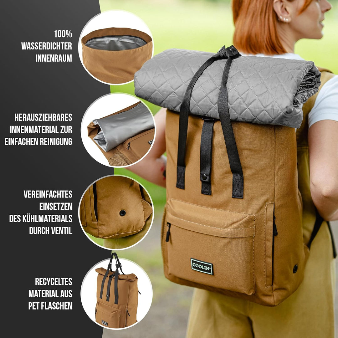 Coolin' Kühlrucksack 30L | Rucksack mit Kühlfach für Bier, Picknick, Getränke & Co | Kühltasche als
