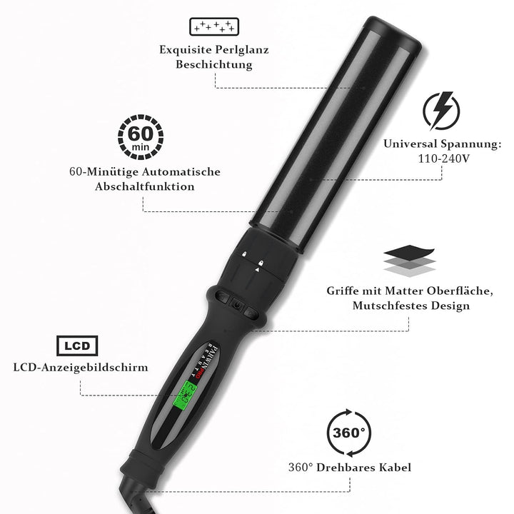 7 in 1 Lockenstab mit Verschiedenen Aufsätzen Set, PARWIN PRO BEAUTY für Grosse und Kleine Locken, C