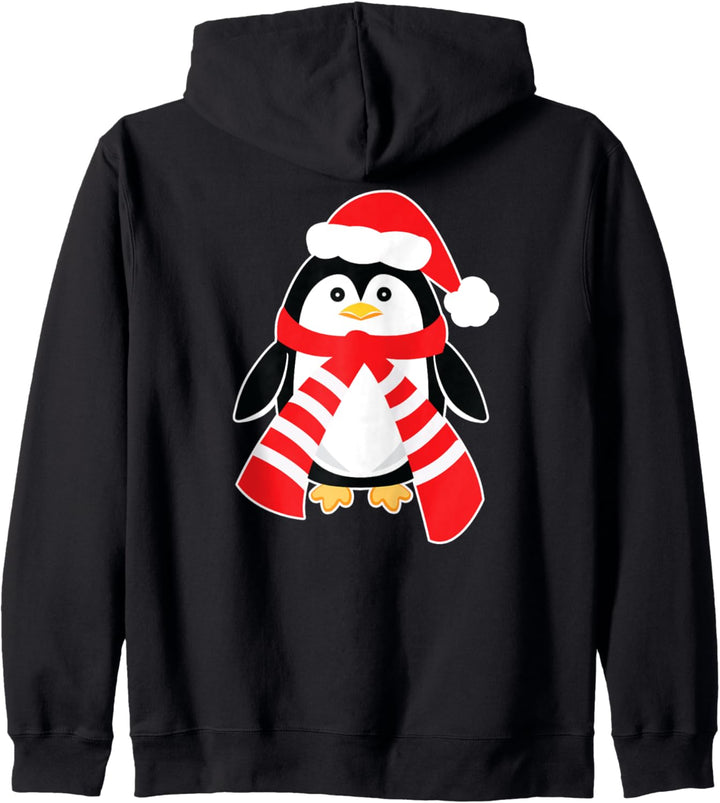 Weihnachtspinguin in Weihnachtsmannmütze Kapuzenjacke