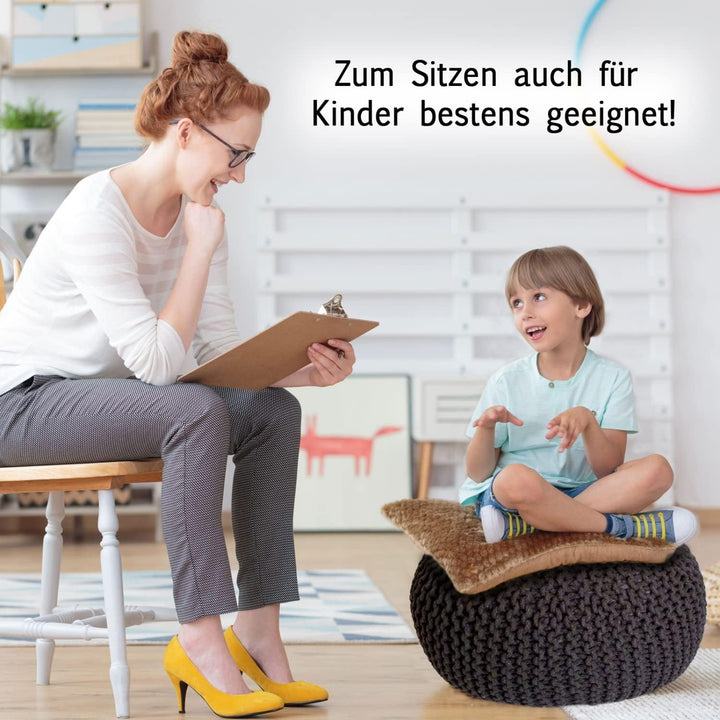 casamia Pouf Ø 55 o. 45 cm Strickhocker Sitzpouf Bodenkissen für Innen Indoor Grösse ø 45 cm, Farbe