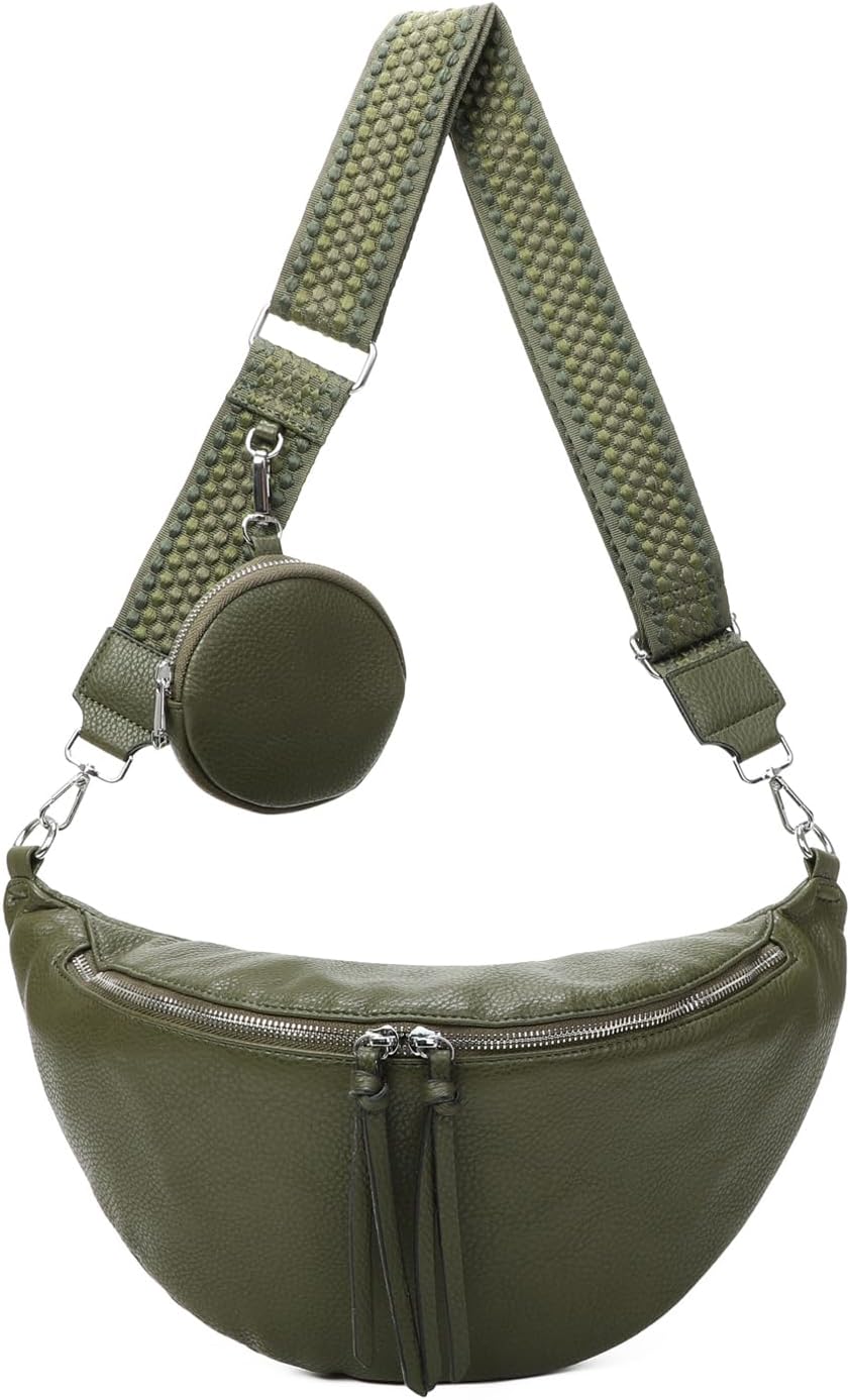 XXL Tasche Bauchtasche Hüfttasche Crossbody Schultertasche Umhängetasche Kunstleder Gürteltasche Cro