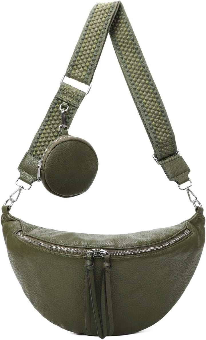 XXL Tasche Bauchtasche Hüfttasche Crossbody Schultertasche Umhängetasche Kunstleder Gürteltasche Cro