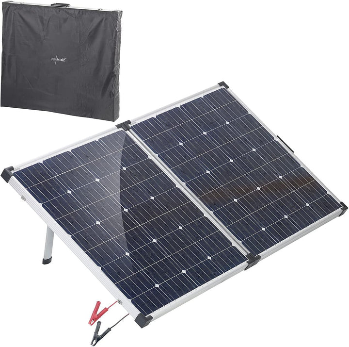 revolt Solar Camping: Faltbares mobiles 160W Solarpanel mit Laderegler 12V/10A mit USB (Solarkoffer
