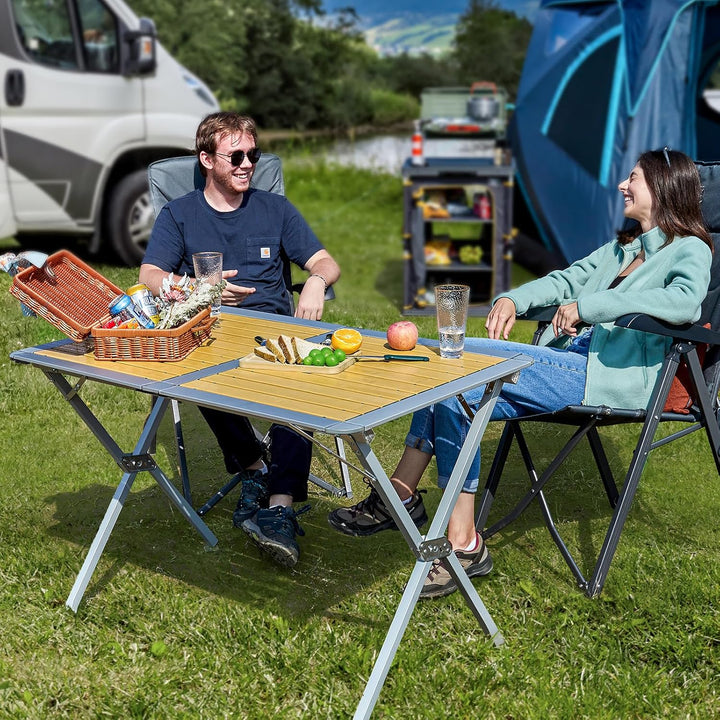 TIMBER RIDGE Campingtisch Klappbar Klapptisch Camping Falttisch Tragbar Aluminium mit Tasche für Pic