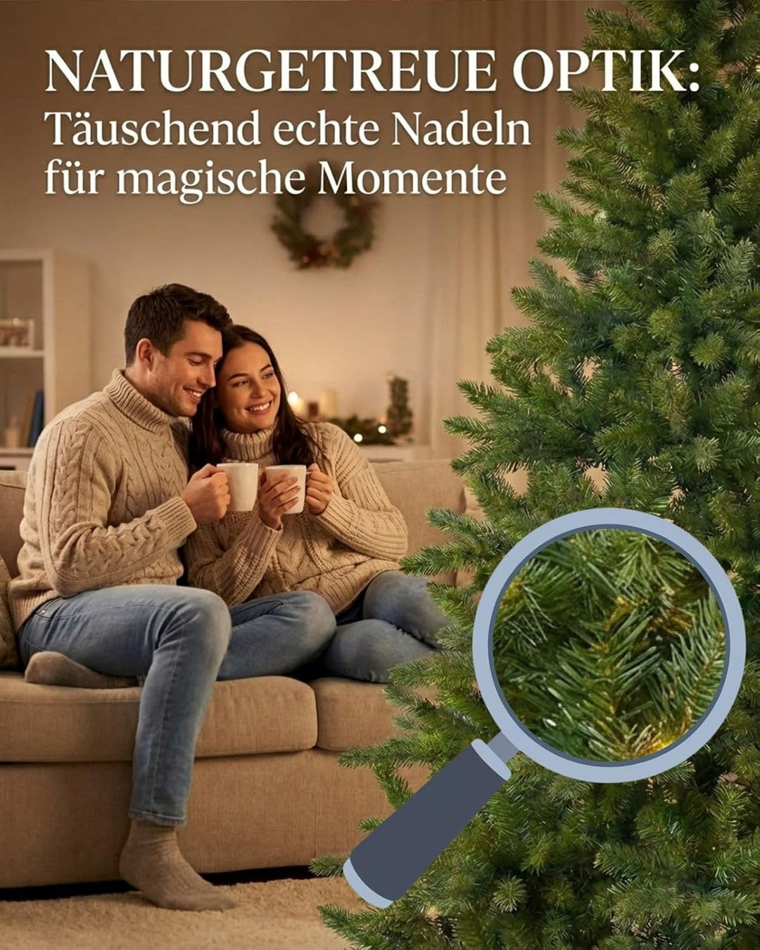 XENOTEC Premium Weihnachtsbaum 85cm – naturgetreu – künstlicher Weihnachtsbaum – im Spritzgussverfah