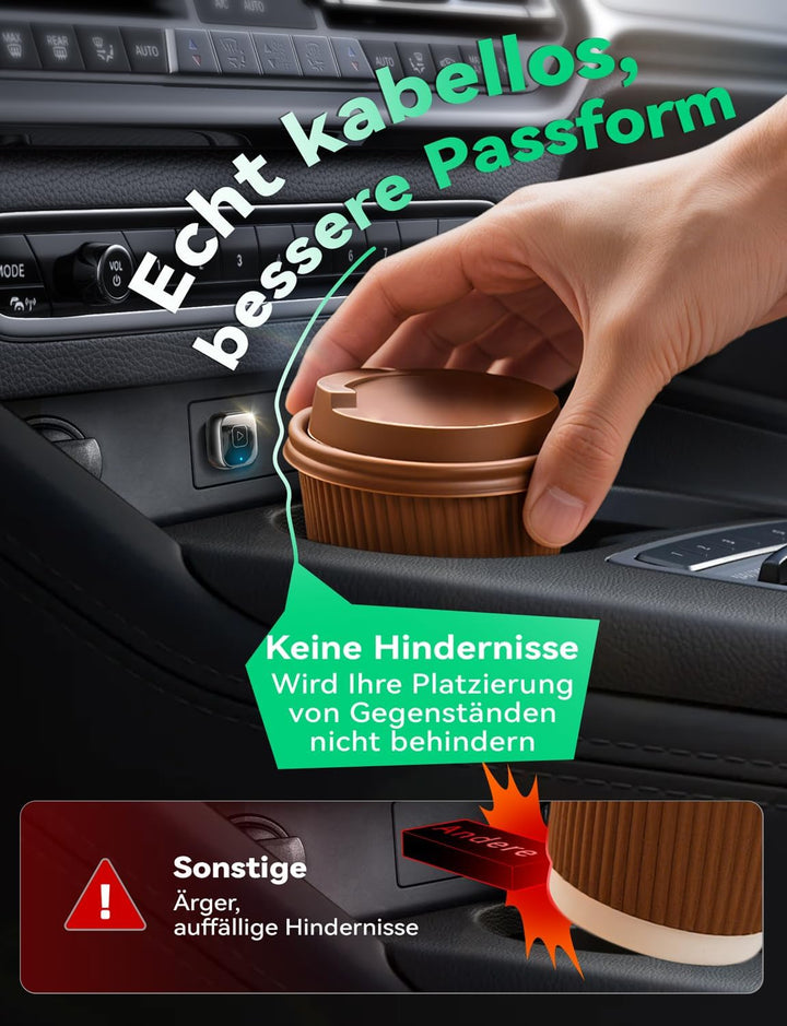 Wireless Carplay & Android Auto Adapter, Mavlou Metalldesign Mini & Stabiler 2-in-1-Dongle, Convert