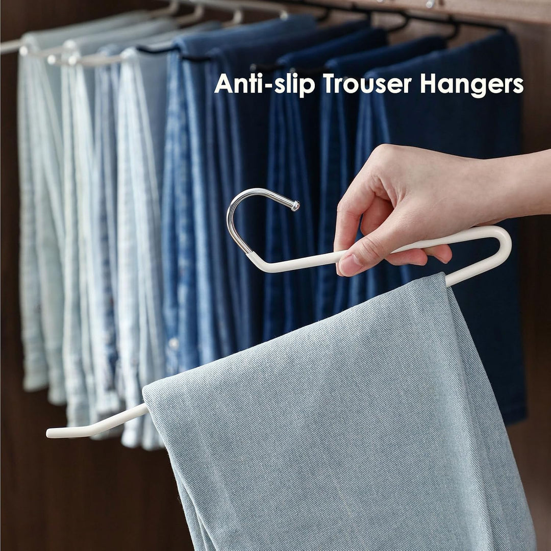 SHIMOYAMA Hosenbügel, Metall, rutschfest, Einzelstange, offenes Ende, Kleiderbügel für Jeans, Hosen,