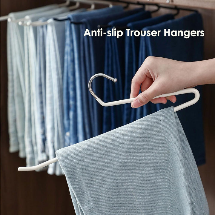 SHIMOYAMA Hosenbügel, Metall, rutschfest, Einzelstange, offenes Ende, Kleiderbügel für Jeans, Hosen,