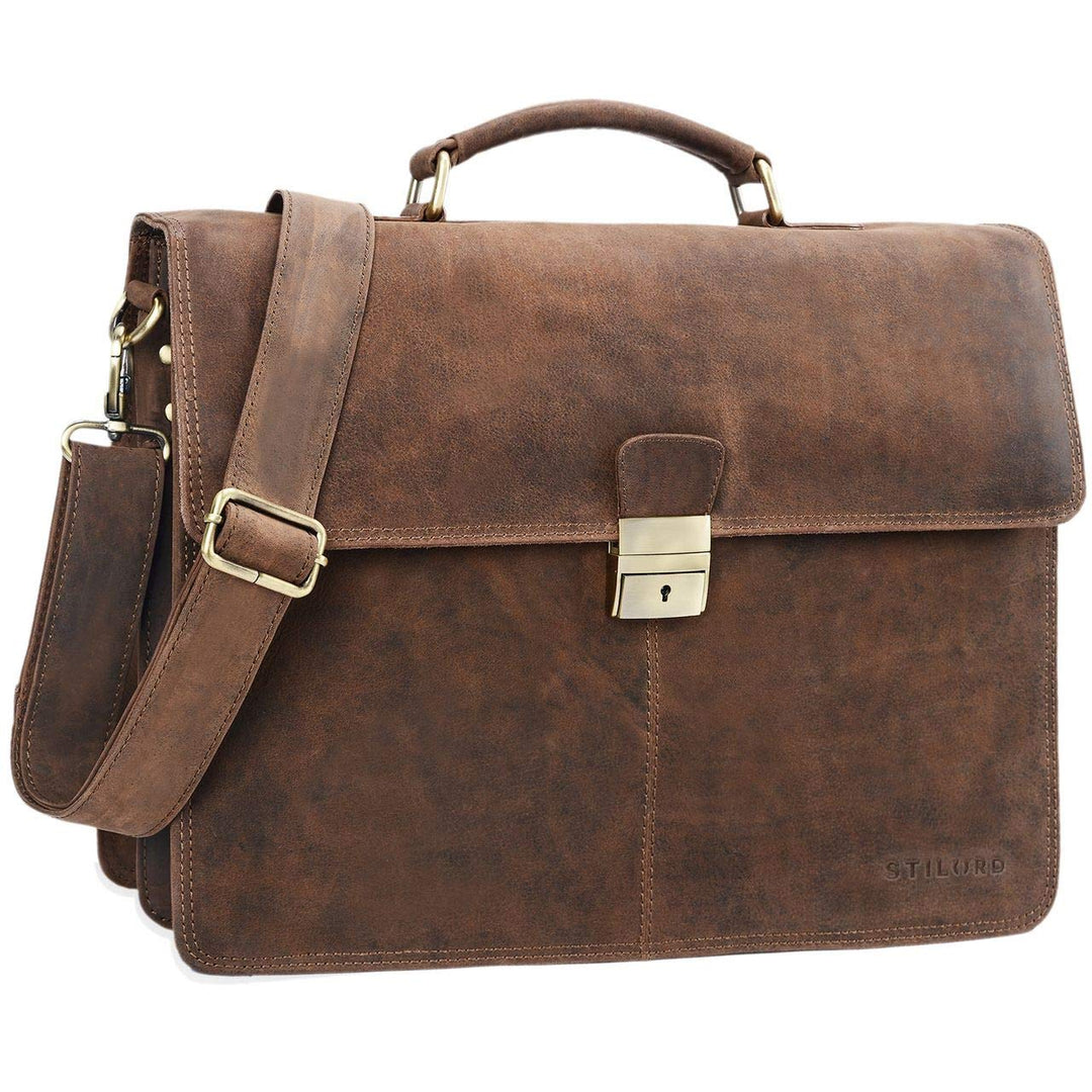 STILORD "Edward Herren Aktentasche Dokumententasche Laptoptasche Business Büro Tasche mit Schultergu