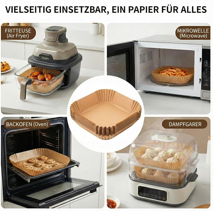 300 Stück Airfryer Backpapier für Ninja CRISPi tragbare Air fryer Heissluftfritteuse, Backpapier für