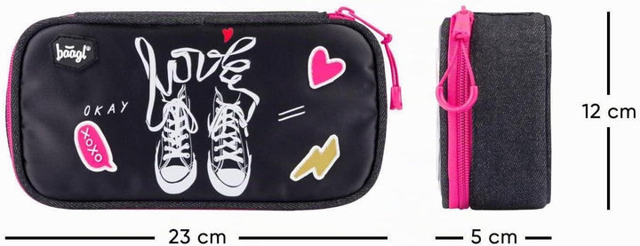 Baagl Federmäppchen Turnbeutel Set 2-teilig Mädchen Sportbeutel - Sneakers | Die Federtasche, das Et